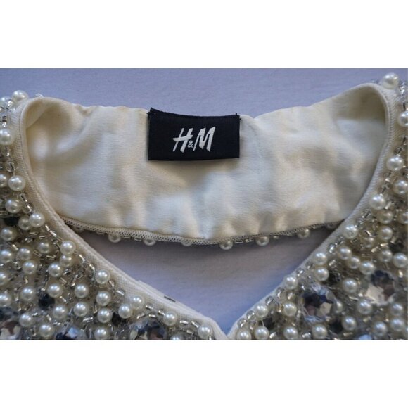 H&M Embellished Pearl & Rhinestone Peter Pan Collar - Detachable Statement - Picture 2 of 10